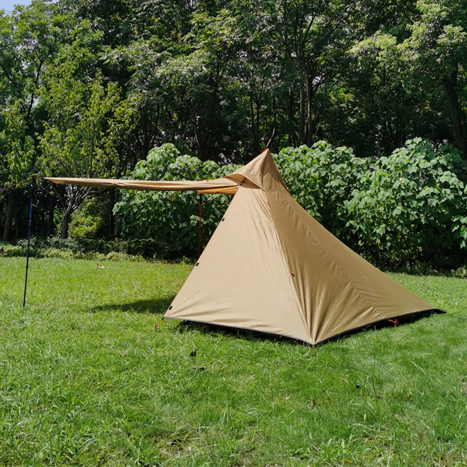 Cheap Goat Tents Ultralight Outdoor Camping Teepee 3 4 Person Pyramid Tent Shelter Awning With Snow Skirt With Chimney Hole Backpacking Tents   